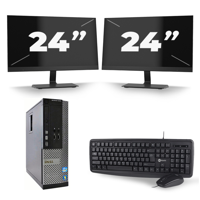 Dell Optiplex 9020 SFF - Intel Core i7-4e Generatie - 16GB RAM - 256GB SSD - Windows 10 + 2x 24 inch Monitor - thumbnail