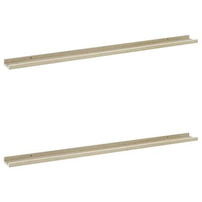 VidaXL Wandschappen 2 st 115x9x3 cm wit en sonoma eikenkleurig