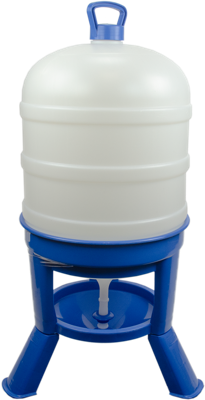 Pluimvee drinktoren 40 l blauw met sifon op pootjes Pluimvee drinktoren 40 l blauw met sifon op pootjes