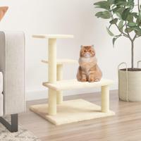 VidaXL Kattenmeubel met sisal krabpalen 61 cm crèmekleurig - thumbnail