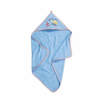 Playshoes badponcho graafwerken junior 100 cm katoen blauw maat L