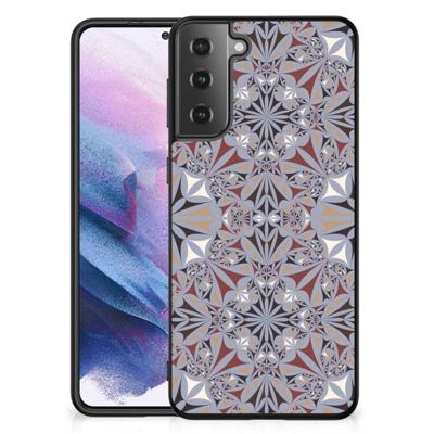Samsung Galaxy S21 Plus Marmeren Print Telefoonhoesje Flower Tiles