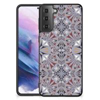 Samsung Galaxy S21 Plus Marmeren Print Telefoonhoesje Flower Tiles - thumbnail