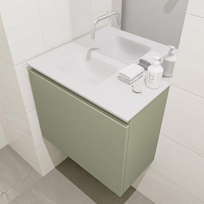 MONDIAZ OLAN 60cm toiletmeubel army. LEX wastafel talc links geen kraangat