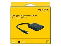 Delock 87719 USB-C (USB 3.2 Gen 2) multiport hub Zwart - thumbnail