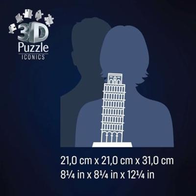 Ravensburger 3d puzzel iconics toren van pisa - met licht - 231st.
