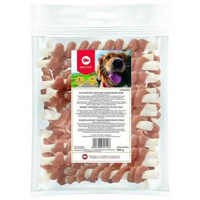 MACED Rabbit wrapped rawhide sticks - hondenkluif - 500 g