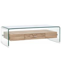 Salontafel 98x45x31 cm gehard glas transparant - thumbnail