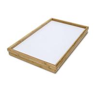 Overige Merken Bamboe inklapbaar dienblad 50x30 cm bruin/wit - thumbnail