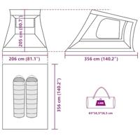 Autotent 2-persoons waterdicht bruin - thumbnail