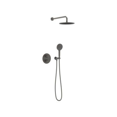 Thermostatische Inbouwdoucheset Wandarm MAY Inbouw Geborsteld Carbon Black Pvd