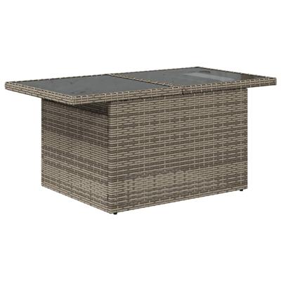 2-delige Loungeset met kussens poly rattan en glas grijs - thumbnail