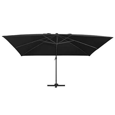 Zweefparasol met LED en aluminium paal 400x300 cm zwart Zweefparasol met LED en aluminium paal 400x300 cm zwart