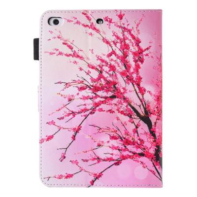Voor iPad mini 4 / 3 / 2 / 1 schilderij Peach Blossom patroon horizontale Flip lederen draagtas met houder & portemonnee & Card Slots & stylushouder