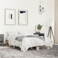 Bedframe bewerkt hout metaal sonoma eikenkleurig 120x190 cm - thumbnail