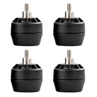 Stelvoet zwart rond Ø 4 cm en hoogte 3,2 cm van kunststof (M6) - 4 stuks - thumbnail