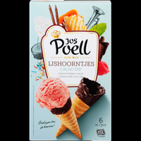 Jos Poell IJshoorntjes Cacao Dip 6 Stuks 126 g bij Jumbo - thumbnail
