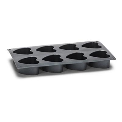 Patisse Mini Hartvormpjes 8 Vaks 29x17 cm Zwart/Siliconen Patisse Mini Hartvormpjes 8 Vaks 29x17 cm Zwart/Siliconen