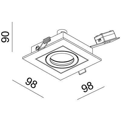 Deko Light Kardan I 110100 Plafondinbouwring LED, Halogeen GU5.3, MR16 50 W Zilver