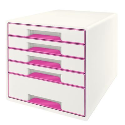 Ladenblok Leitz WOW 5 laden wit/roze