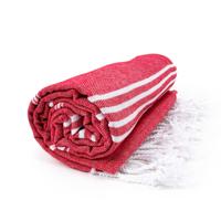 The One Towelling Hamamdoek Rood/Wit - thumbnail