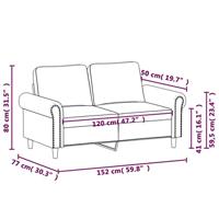 Tweezitsbank 120 cm fluweel blauw - thumbnail