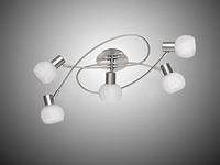 Trio Plafondlamp spotsAntibes Knot 5-lichts nikkel mat - R60175007 - thumbnail