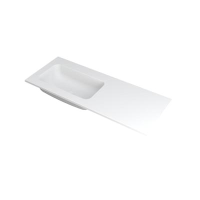INK Faktor Wastafel Polystone Links Zonder Kraangat - 1200x450x15 mm - Mat Wit