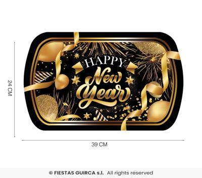 Elegante Nieuwjaar Dienblad Zwart/Goud