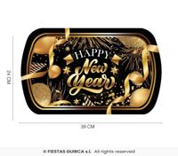 Elegante Nieuwjaar Dienblad Zwart/Goud - thumbnail