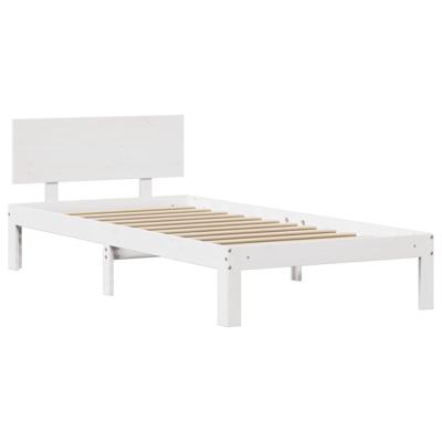 Bedframe met hoofdeinde zonder matras 90x200 cm wit