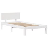 Bedframe met hoofdeinde zonder matras 90x200 cm wit - thumbnail
