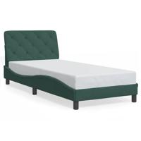 Bedframe zonder matras 90x200 cm fluweel donkergroen - thumbnail
