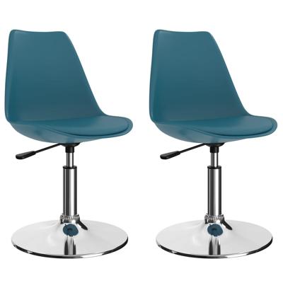 vidaXL Eetkamerstoelen 2 st draaibaar kunstleer turquoise