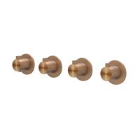 Afbouwdeel IVY Tribe Inbouwthermostaat 3 Stopkranen Symmetry Met Ronde Rozetten RVS316 Geborsteld Mat Koper PVD - thumbnail