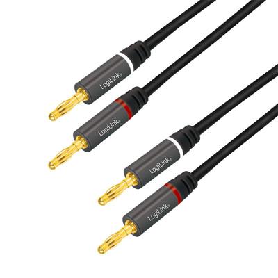 LogiLink CA1211 Audio Aansluitkabel 5.0 m Zwart Afgeschermd, Kleurcodering