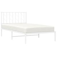 Bedframe met hoofdbord metaal wit 100x190 cm - thumbnail