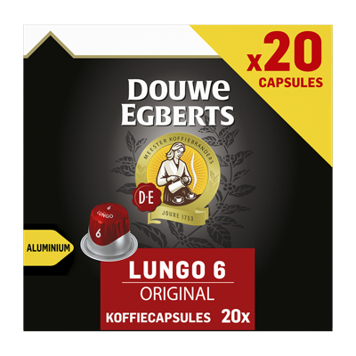 Douwe Egberts Lungo 6 Original Gemalen Koffie 20 Capsules 104g bij Jumbo