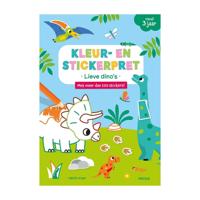 Kleur- en stickerpret - Lieve dino's - thumbnail