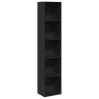 Boekenkast 40x30x189 cm bewerkt hout zwart - thumbnail
