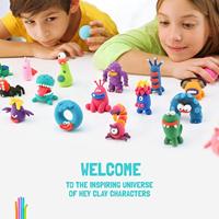 Klei Hey Clay koe set à 3 delen - thumbnail