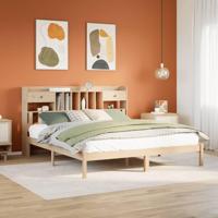 Bed met boekenkast zonder matras massief grenenhout 180x200 cm - thumbnail