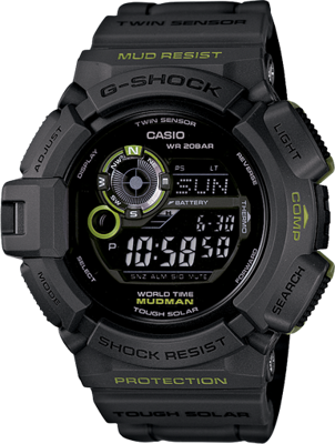 Horlogeband Casio G-9300GY / 10388870 Kunststof/Plastic Antracietgrijs 20mm