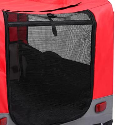 Fietstrailer en hondenwagen 2-in-1 rood en grijs - thumbnail