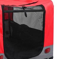 VidaXL Fietstrailer en hondenwagen 2-in-1 rood en grijs - thumbnail