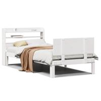 Bedframe met hoofdeinde zonder matras 90x190 cm wit - thumbnail