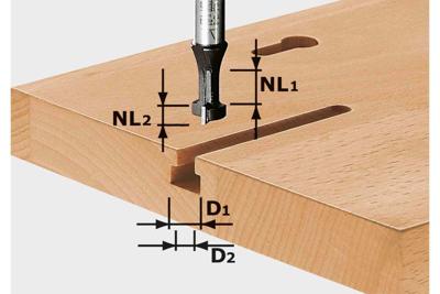 Festool Accessoires T-groeffrees HW schacht 8 mm HW S8 D10,5/NL13 - 491035