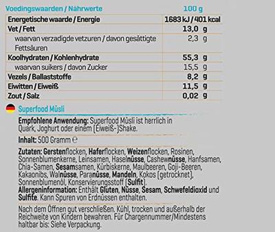 Superfood Muesli | Body & Fit | 1000 G