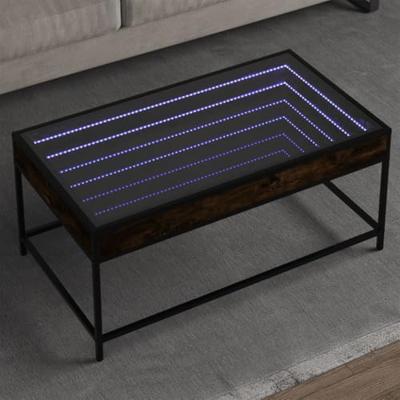Salontafel met Infinity LED 90x50x41 cm gerookt eikenkleurig