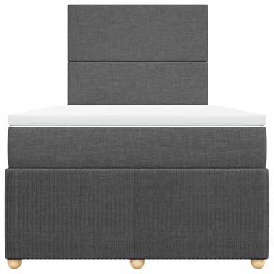 Boxspring met matras stof donkergrijs 120x190 cm